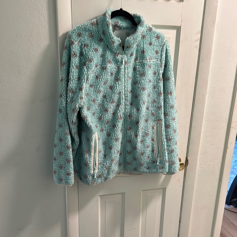 Cozy Blue and White Fleece Jacket